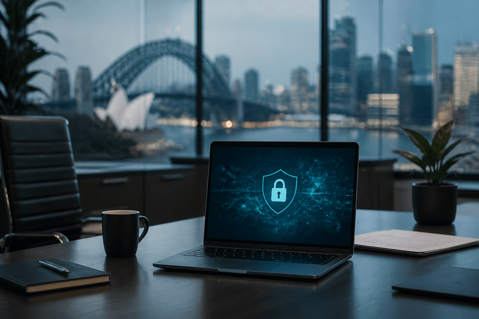 Sydney office cybersecurity setup representing Ideal Insurance Brokers cyber cover