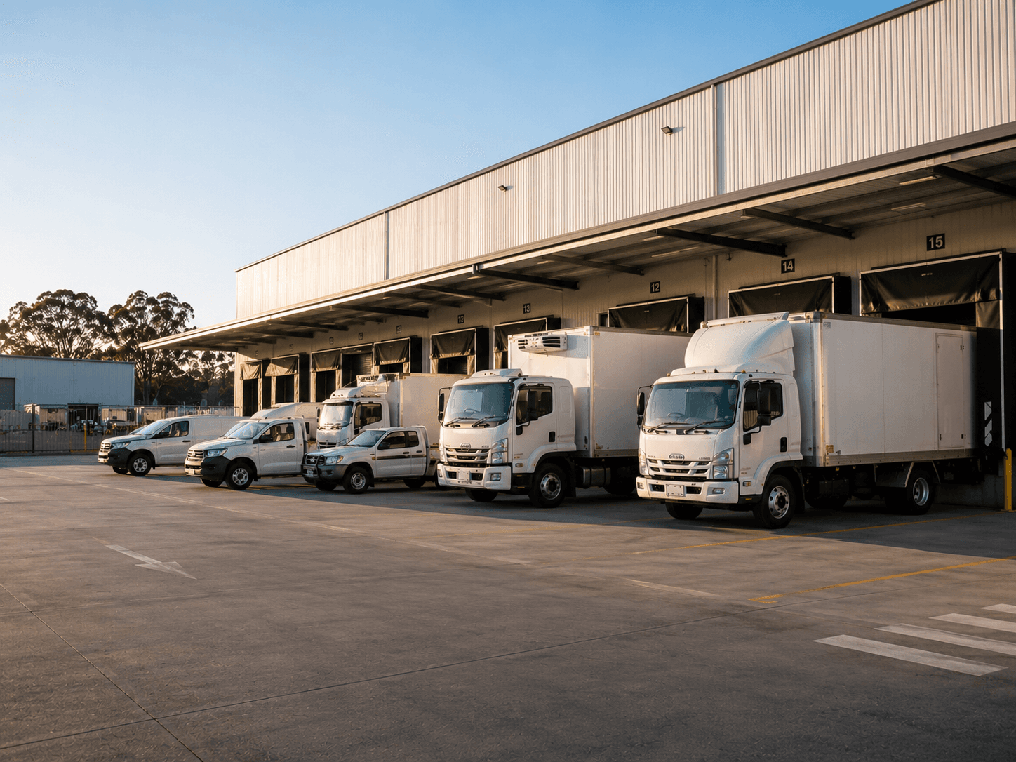 Organised fleet at distribution docks — fleet insurance