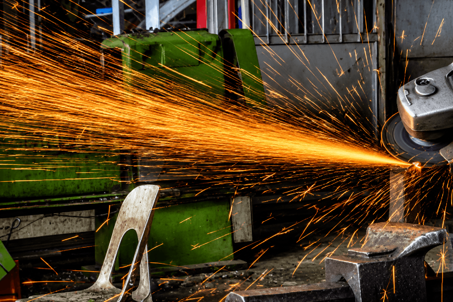 Metal grinding in a trades workshop — trades insurance