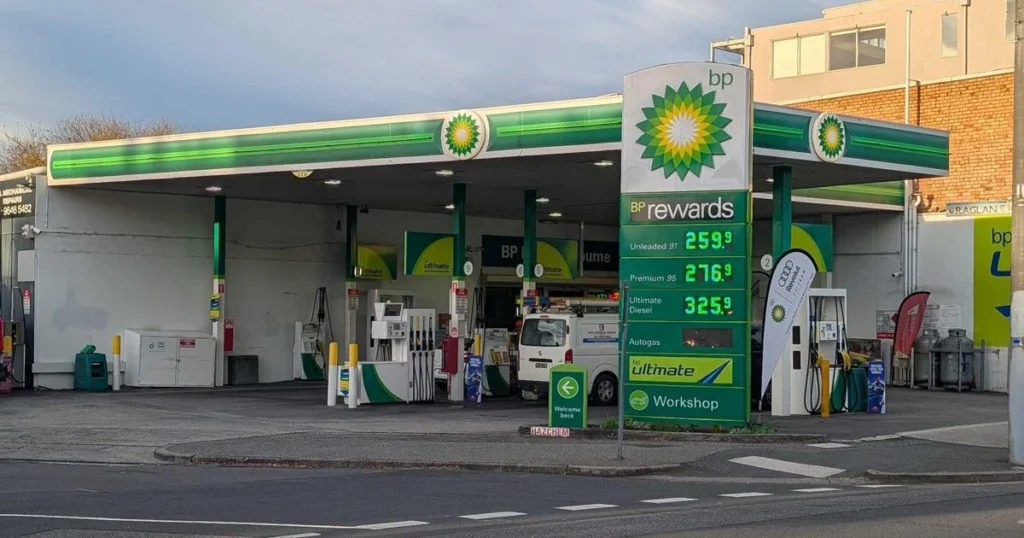 image of bp petrol station